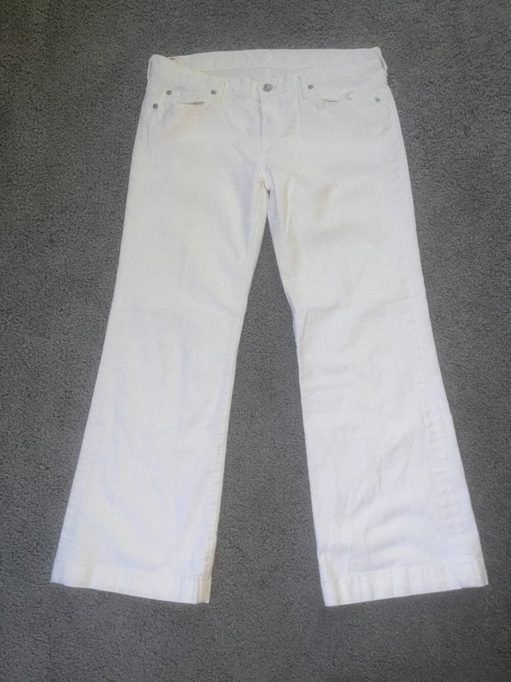 7 For All Mankind White Wide Leg Jeans